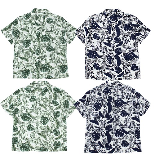 남자 하와이안 셔츠 바캉스룩 잎사귀 무늬 프린팅셔츠 여름 하와이셔츠 남성 빅사이즈 화려한 반팔 남방 95-130