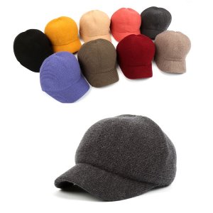 울 챙 볼캡 숏챙 니트 겨울 모자