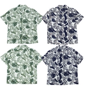 남자 하와이안 셔츠 바캉스룩 잎사귀 무늬 프린팅셔츠 여름 하와이셔츠 남성 빅사이즈 화려한 반팔 남방 95-130