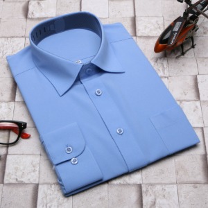 남성 와이셔츠 긴팔 남자 셔츠 일반핏 블루셔츠 폴리 스판 단색 정장셔츠 95-120사이즈 RA259
